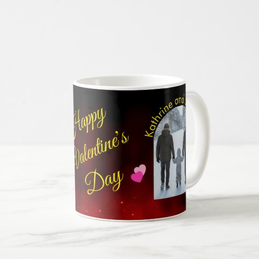 Better Together Editable Name | Custom Arch Photo Kaffeetasse (VorderseiteRechts)