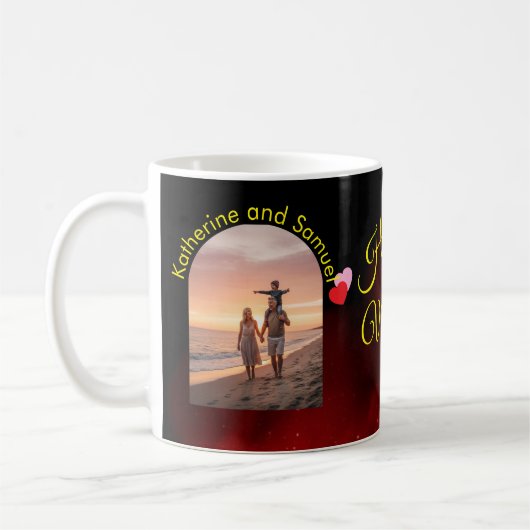 Better Together Editable Name | Custom Arch Photo Kaffeetasse (Links)