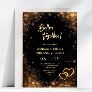 Better Together Gold Heart 50. Jubiläum Einladung