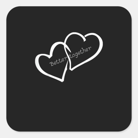 Better Together Long Distance Relationship Modern  Quadratischer Aufkleber (Vorderseite)