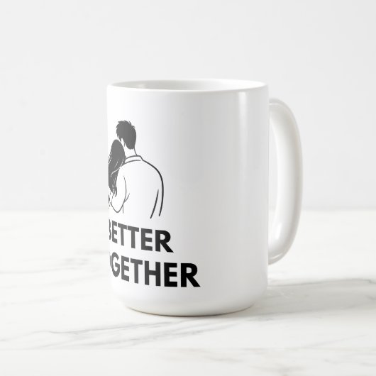 Better Together Minimal Couple Mug Kaffeetasse (VorderseiteRechts)