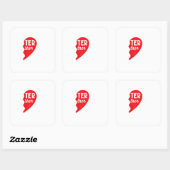 Better Together Partner Look Siblings Twins Couple Quadratischer Aufkleber (Blatt)