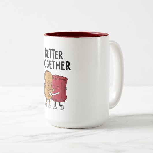Better Together Peanut and Jelly Zweifarbige Tasse (VorderseiteRechts)