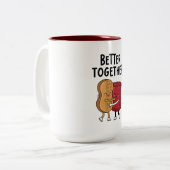 Better Together Peanut and Jelly Zweifarbige Tasse (Vorderseite Links)