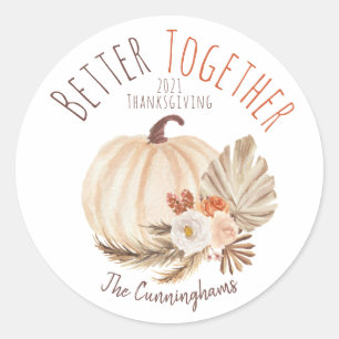 Better Together Pumpkin Erntedank Runder Aufkleber