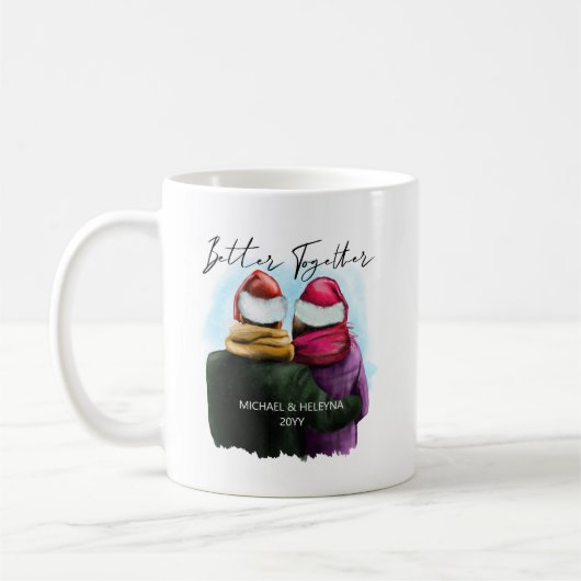 Better Together Script Watercolor CouChristmas Kaffeetasse (Links)