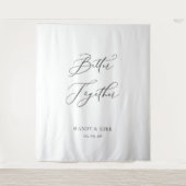 Better Together Wedding Backdrop Banner Minimalist Wandteppich (Vorderseite)