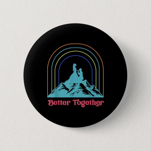 Better Together Wedding Groom Bride Husband Ehefra Button (Vorderseite)
