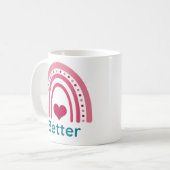 Better Viva Magenta Boho Rainbow Kaffeetasse (Vorderseite Links)