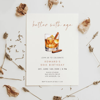 Better With Age Whisky Birthday Einladung