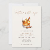 Better With Age Whisky Birthday Einladung (Vorderseite)