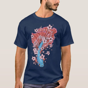 Bettfisch mit siamischem Kampffisch und Sakura T-Shirt