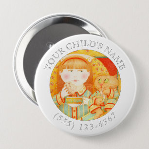 BETTGEPÄCK-SNACK Kinder-ID-Knopf - Weiß Button