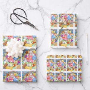 BETTGESCHICHTE Flat Bettlaken-Einwickelpapier Geschenkpapier Set