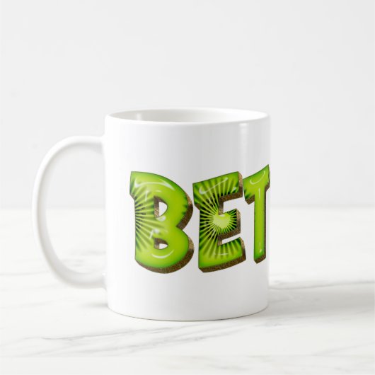 Bettina Name Kiwi Style Tasse Teetasse Kaffeetasse (Links)