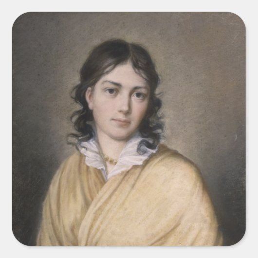 Bettina von Arnim Quadratischer Aufkleber (Vorderseite)