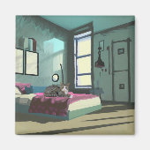 Bettkatze Magnet (Vorne)