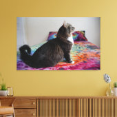 Bettkatze Stretched Canvas Print Leinwanddruck (Insitu (Wohnzimmer))