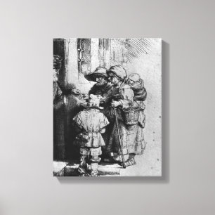 Bettler auf der Türstufe eines Hauses, 1648 Leinwanddruck