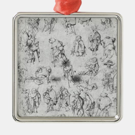 Bettler Silbernes Ornament (Vorne)