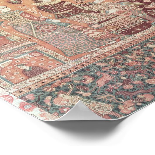 Bettüberwurf mit einheimischen Potentaten Poster (Ecke)