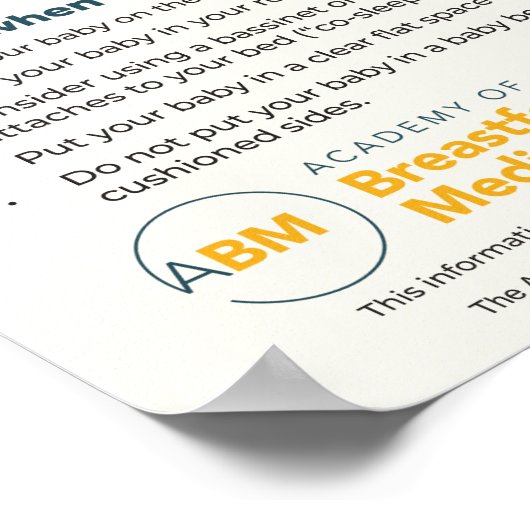 Bettüberwurf und Stillen Poster (Englisch) (Ecke)