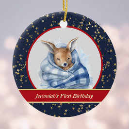 Bettwäsche Baby Rentiere in Blanket 1. Weihnachten Keramik Ornament