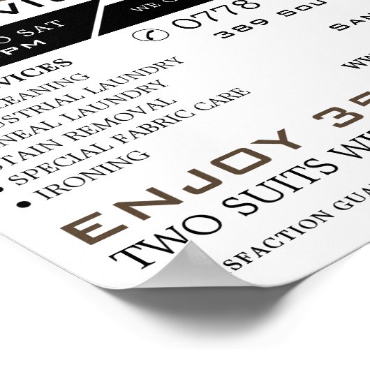 Bettwäsche, chemische Reinigung, Reinigungsservice Poster (Ecke)