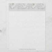 Bettwäsche, Spitzen und Blume Stationierung Briefbogen (Vorne/Hinten)