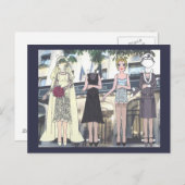 Betty, Art Deco Bride von 1928 Paper Doll Postcard Postkarte (Vorne/Hinten)