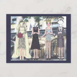 Betty, Art Deco Bride von 1928 Paper Doll Postcard Postkarte