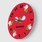 Betty Bees and Busy Bees Round Wall Clock Große Wanduhr (Winkel)