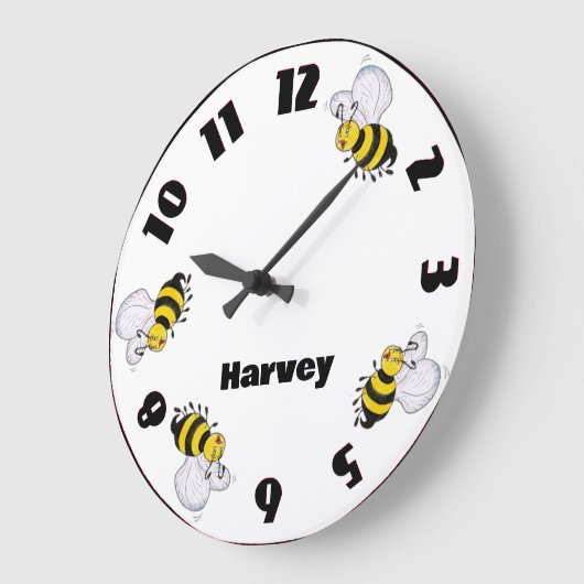 Betty Bees and Busy Bees Round Wall Clock Große Wanduhr (Winkel)