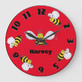 Betty Bees and Busy Bees Round Wall Clock Große Wanduhr (Vorderseite)