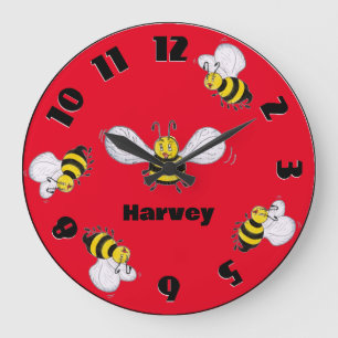 Betty Bees and Busy Bees Round Wall Clock Große Wanduhr