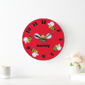 Betty Bees and Busy Bees Round Wall Clock Große Wanduhr (Zuhause)