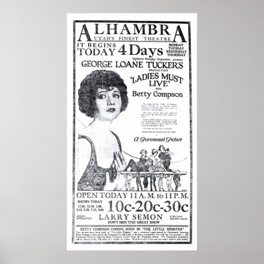 Betty Compson 1922 Vintager Film und Poster (Vorne)