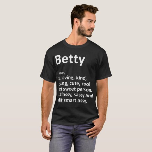 BETTY Definition Personalisiert Name Funny Birthda T-Shirt (Vorne ganz)