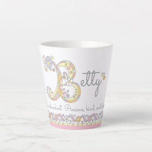 Betty Letter B Name bedeutet Monogramm Milchtasse