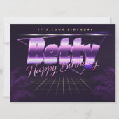 Betty Name Vorname lila retro Karte Geburtstag (Vorderseite)