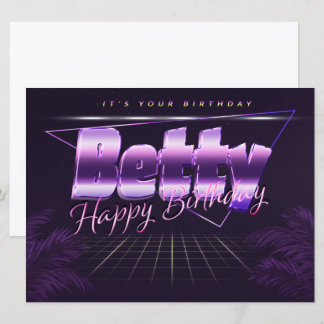 Betty Name Vorname lila retro Karte Geburtstag