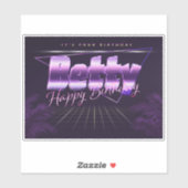 Betty Name Vorname lila retro Sticker Geburtstag (Blatt)