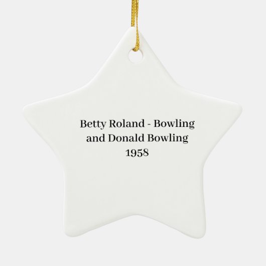 Betty Roland und Donald Bowling Keramik Ornament (Hinten)