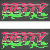 Betty Vorname Name Graffiti Aufkleber Sticker (Vorderseite)