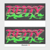 Betty Vorname Name Graffiti Aufkleber Sticker (Blatt)