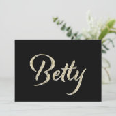 Betty white gold Handwriting Karte (Stehend Vorderseite)