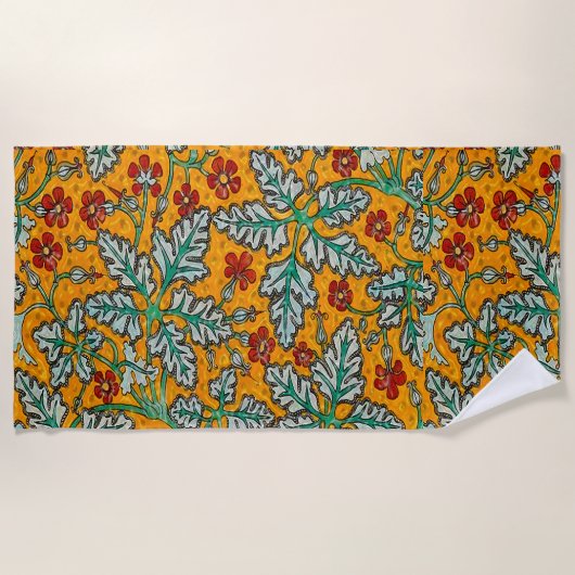 Betty's gelbe Blumen Strandtuch (Vorderseite)