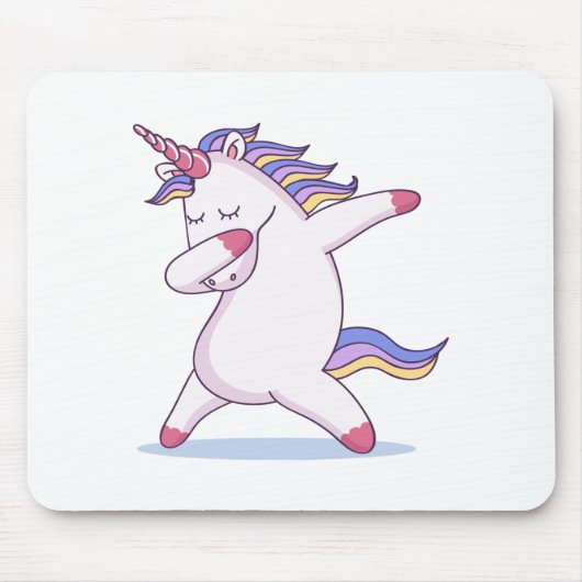Betupfende Einhorn-Mausunterlage Mousepad (Vorne)