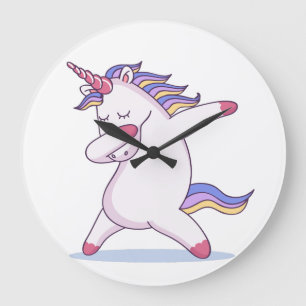 Betupfende Einhorn-Wanduhr Große Wanduhr