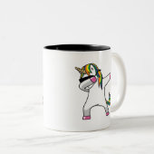 Betupfende Unicorn-Kaffee-Tasse Zweifarbige Tasse (VorderseiteRechts)